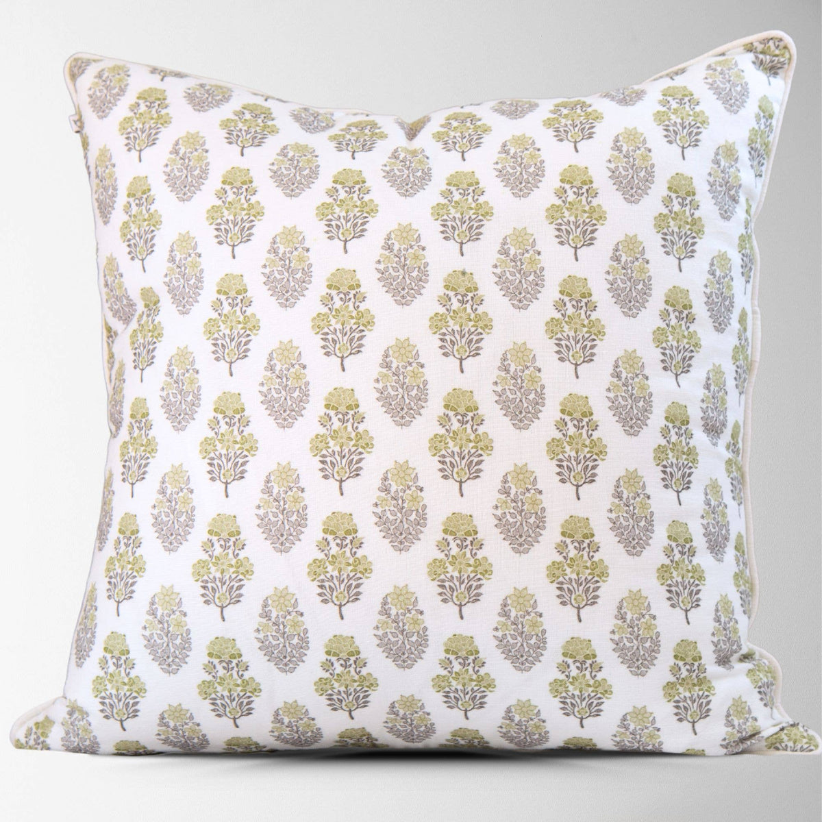Vivienne Mughal Flower Pillow Cover in Sage Family Style Design Co.
